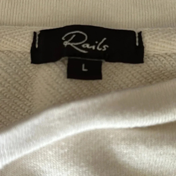 Rails sz L Theo Ocean Tide Dye Sweatshirt white to blue ombré cotton blend VGUC - Picture 5 of 7